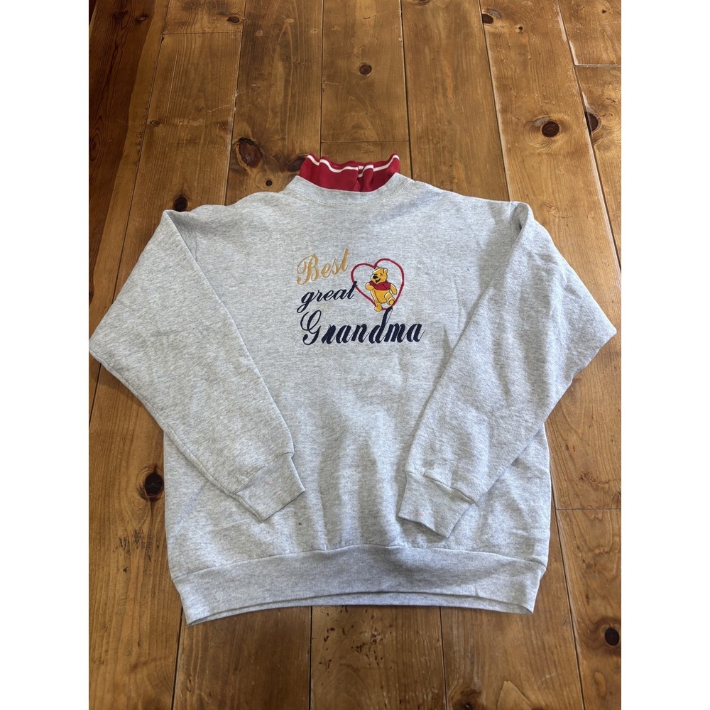 Vintage Logo Athletic Winnie the Pooh Best Great Grandma Sweatshirt Women's M